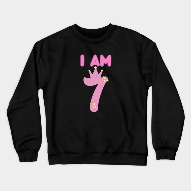 I Am 7 Crewneck Sweatshirt by HobbyAndArt